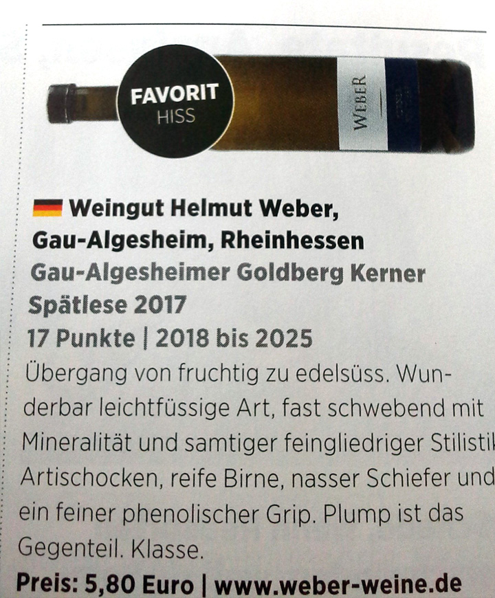 Gau-Algesheimer Golberg Kerner Spätlese 2017